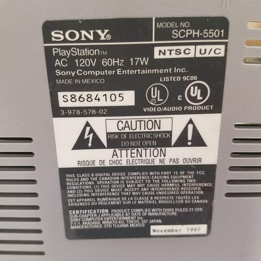 Sony Playstation SCPH-5501 console - gray >>FOR PARTS OR REPAIR<< image number 6