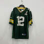 Mens Green Yellow Green Bay Packers Rodgers #12 Football NFL Jersey Size 52 image number 1