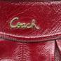 Coach Womens Red Leather Ashley Inner Pocket Detachable Strap Zipper Hobo Bag image number 6