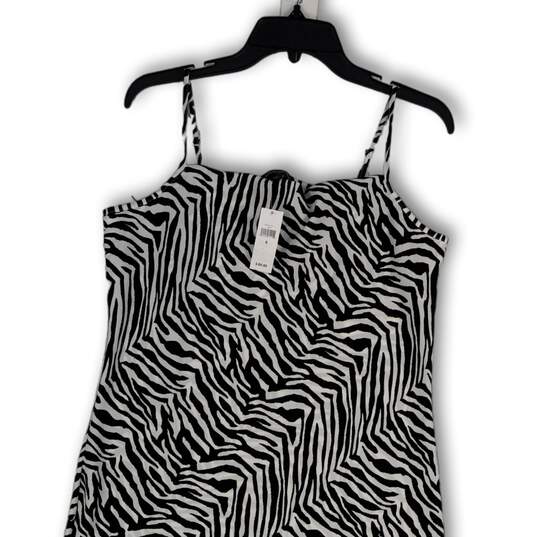NWT Womens Black White Animal Print Square Neck Sleeveless Tank Dress Sz 6 image number 3
