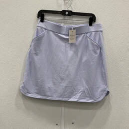 NWT Womens Blue Pockets Flat Front Curved Hem Golf Athletic Skort Size L