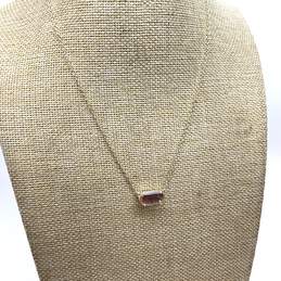 Designer Kendra Scott Gold-Tone Red Crystal Pendant Necklace With Dust Bag