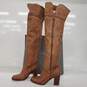 Via Spiga Women's Divine Over the Knee Tobacco Brown Leather Riding Boots Size 9 image number 4