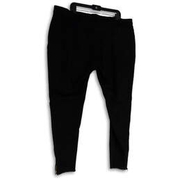 NWT Womens Black Dark Wash Denim Distressed Skinny Leg Jeans Size 5XL alternative image