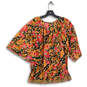 Womens Multicolor Floral Round Neck Pullover Blouse Top Size M image number 2
