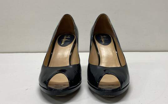 Cole Haan Patent Leather Peep Toe Pump Heels Shoes Size 8.5 B image number 2