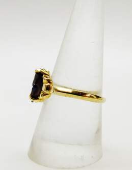 14k Yellow Gold Oval Cut Garnet Solitaire Ring 3g alternative image