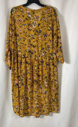 Torrid Womens Yellow Floral Casual 3/4 Sleeve Hi-Low Shirt Dress Size 3 alternative image