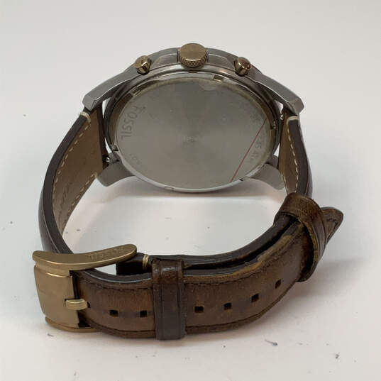 Designer Fossil Gold-Tone Chronograph Adjustable Strap Analog Wristwatch image number 4