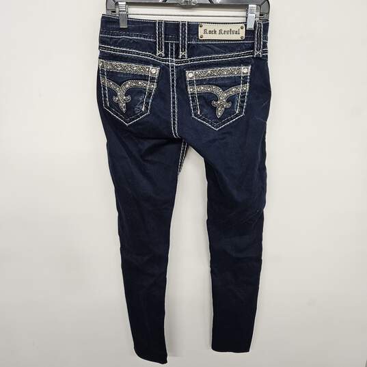 Rock & Republic Jeweled Skinny Blue Jeans image number 2