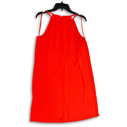 Womens Red Halter Neck Sleeveless Back Zip A-Line Dress Size Medium alternative image