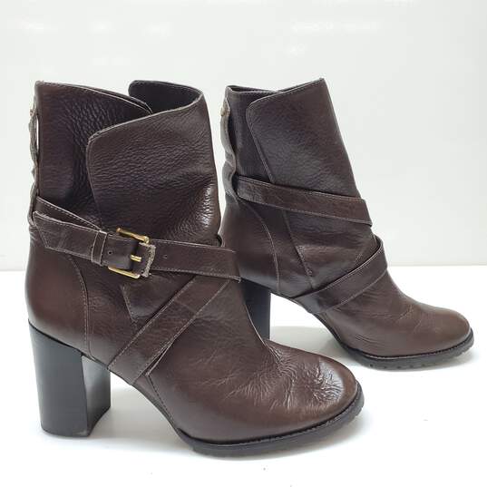 Kate Spade Brown Leather Heeled Buckle Boots Size 7.5M image number 3