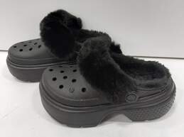 Crocs Stomp Faux Fur Lined Black Clogs Size M5 W7