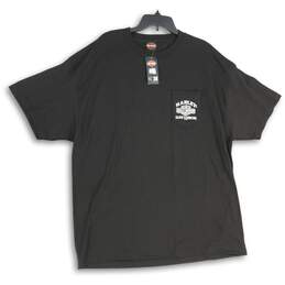 NWT Harley Davidson Mens Black Graphic Print Crew Neck Short Sleeve T-Shirt 2XL