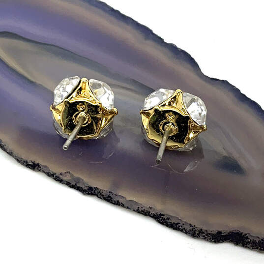 Designer Kate Spade Stylish Gold-Tone Crystal Pave Stone Ball Stud Earrings image number 4