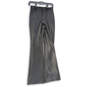 Womens Black Flat Front Welt Pocket Leather Flare Leg Pants Size XS image number 1