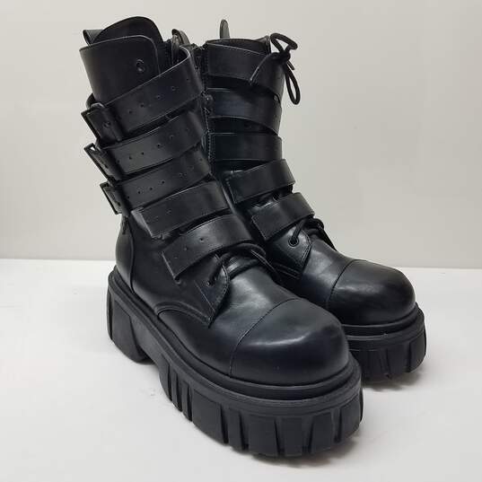 Strappy Women's Gothic Chunky Platform Boots Size 9 image number 1