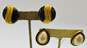 Vintage Napier Goldtone Faux Pearl & Onyx Ball Beaded Necklace Matching Bracelet & Black Enamel Rope Circle Clip & Teardrop Post Earrings 62.5g image number 3