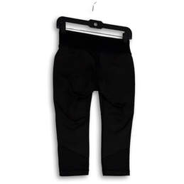 Womens Black Flat Front Elastic Waist Pull-On Capri Leggings Size S alternative image