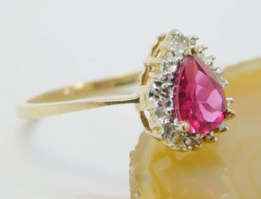 10K Gold Pear Shape Ruby Ring 1.7g image number 2