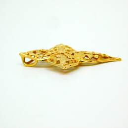14k Yellow Gold Textured Floral Abstract Pendant 3.5g alternative image