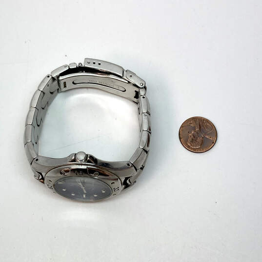 Designer Bulova Silver-Tone Stainless Steel Chain Quartz Analog Wristwatch image number 4