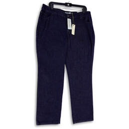 NWT Womens Blue Denim Dark Wash Pockets Slim Fit Straight Leg Jeans Size 3