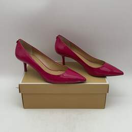 NIB Michael Kors Womens Pink Leather Pointed Toe High Kitten Pump Heels Size 10
