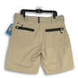 NWT Men's Beige Belt Loops Flat Front Slash Pocket Chino Shorts Size 36 image number 2