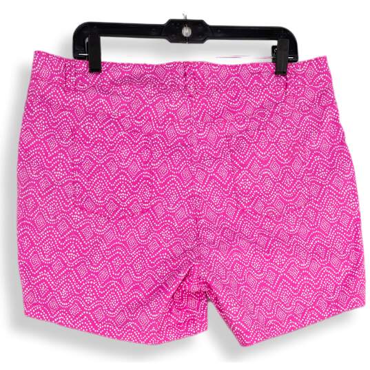 Stella Parker Womens Pink White Flat Front Slash Pocket Chino Shorts Size 16 image number 2