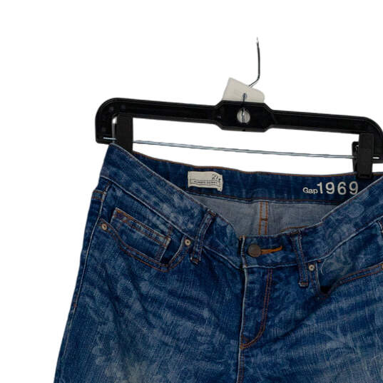 Womens Blue Floral Medium Wash Denim Pockets Always Skinny Jeans Size 27 image number 3