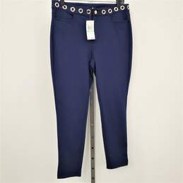 Michael Kors NWT Basics Cropped Pants True Navy Polyester Blend Women's Size 8