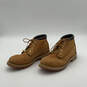 Womens Nubuck Tan Suede Round Toe Classic Lace-Up Chukka Boots Size 8.5 image number 3