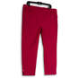 Womens Purple Flat Front Elastic Waist Welt Pocket Capri Pants Size 3R image number 1
