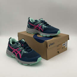 NIB Womens Gel Venture 8 1012B230 Blue Pink Lace Up Sneaker Shoes Size 9.5
