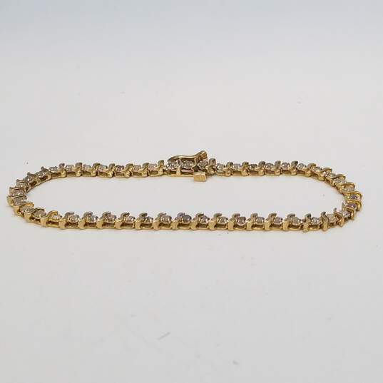 10K Gold Diamond Tennis Bracelet 5.6g image number 6