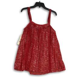 NWT NY Collection Womens Red Silver Sleeveless Square Neck Blouse Top Size XL alternative image