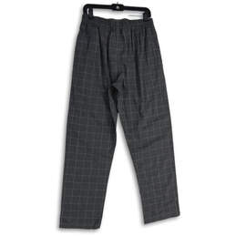NWT Mens Gray Plaid Flat Front Elastic Waist Drawstring Ankle Pants Size M alternative image