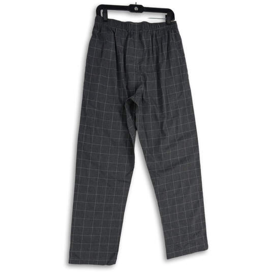 NWT Mens Gray Plaid Flat Front Elastic Waist Drawstring Ankle Pants Size M image number 2