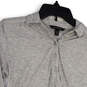 Womens Gray Space Dye Long Sleeve Collared Pullover Blouse Top Size XS image number 3