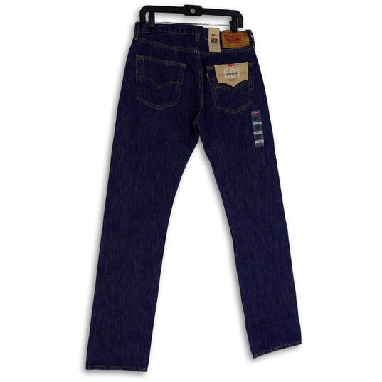 NWT Mens Blue 501 Denim Medium Wash Stretch Straight Jeans Size 32X36 image number 2