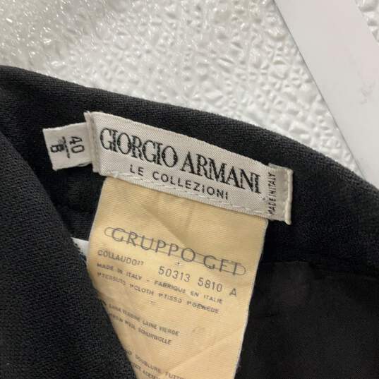 Giorgio Armani Womens Black Flat Front Back Zip A-Line Skirt Size 8 W/COA image number 3