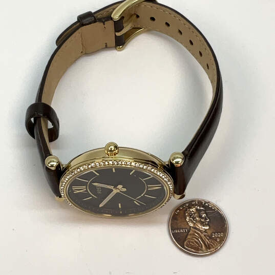 Designer Fossil Carlie ES-4973 Gold-Tone Adjustable Strap Analog Wristwatch image number 3