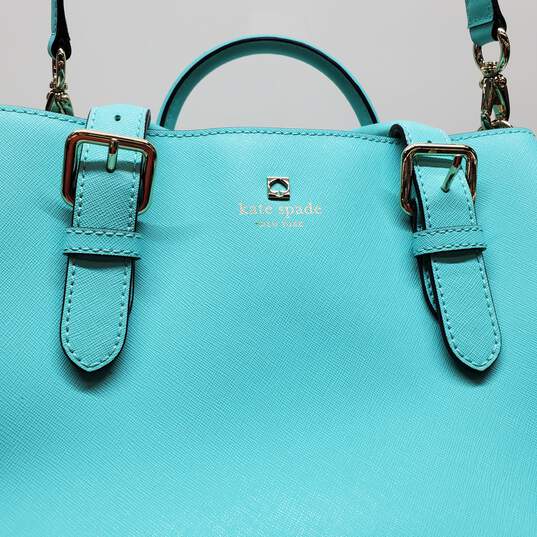 Kate Spade Teal Blue Cove Street Provence Satchel Handbag Purse Rare Turquoise image number 5