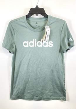 NWT Adidas Womens Green Short Sleeve Crew Neck Pullover T-Shirt Size M