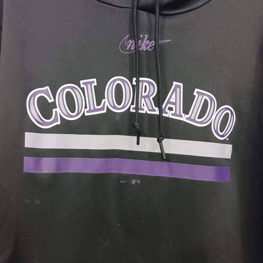 Nike Men's Black Colorado Rockies Hoodie Size L image number 5