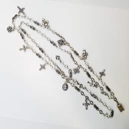 Brighton Silver Tone Multiple Cross Charms 42 Inch Necklace 60.5g