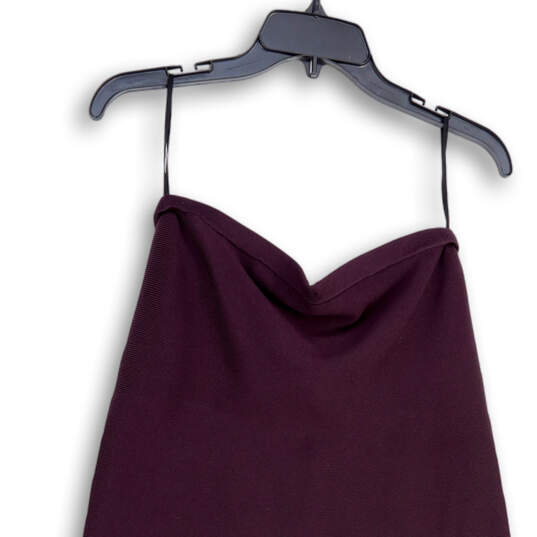 Womens Purple Strapless Sweetheart Neck Stretch Mini Dress Size Large image number 3