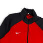 Mens Red Gray Dri-Fit Long Sleeve Pockets Full Zip Athletic Jacket Size XL image number 3