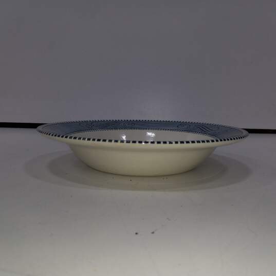 Curried & Ives by Royal Early Winter White and Blue Ceramic Bowl image number 4